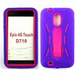 Samsung Galaxy S2 / D710 Armor hybrid Case with Stand (Purple-Hot Pink)